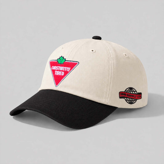 Constantly Tired Dad Hat (Cream/ Black)