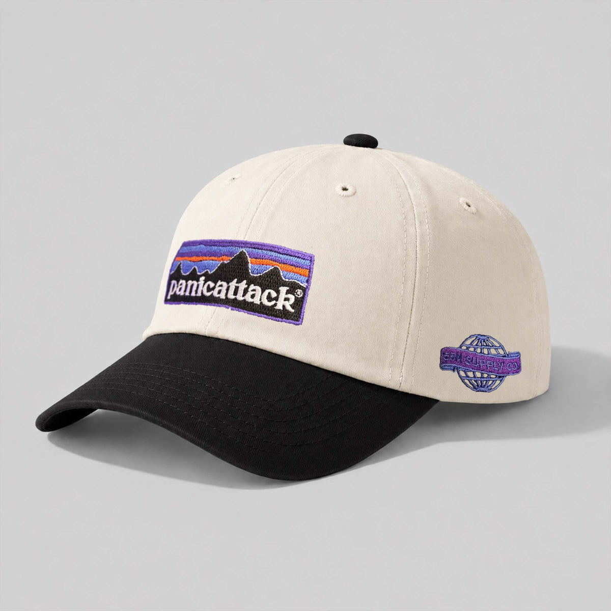 Panic Attack Dad Hat (Cream/ Black)