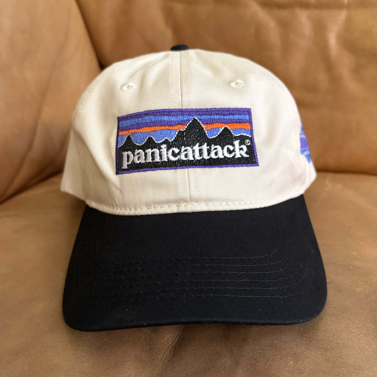 Panic Attack Dad Hat (Cream/ Black)