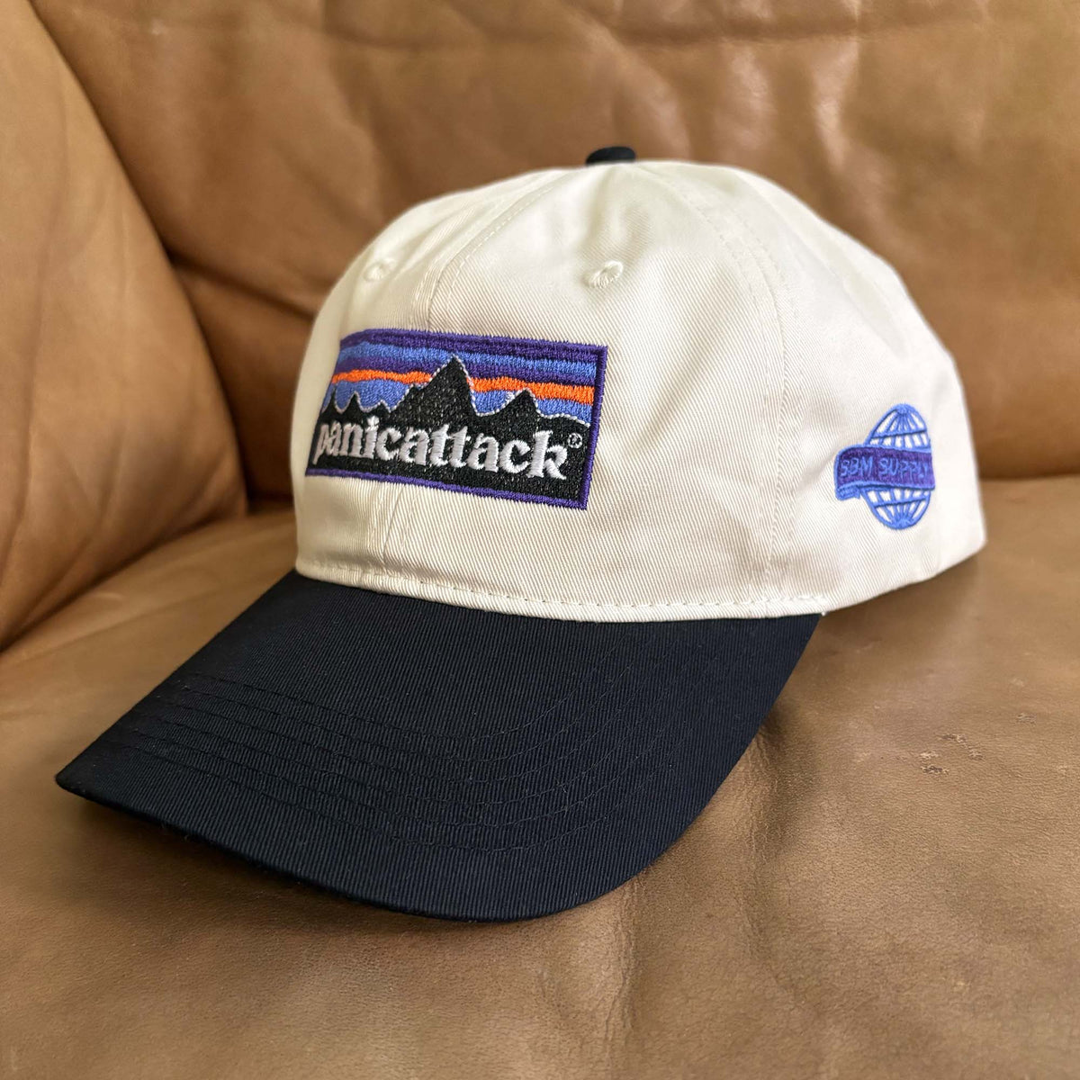 Panic Attack Dad Hat (Cream/ Black)