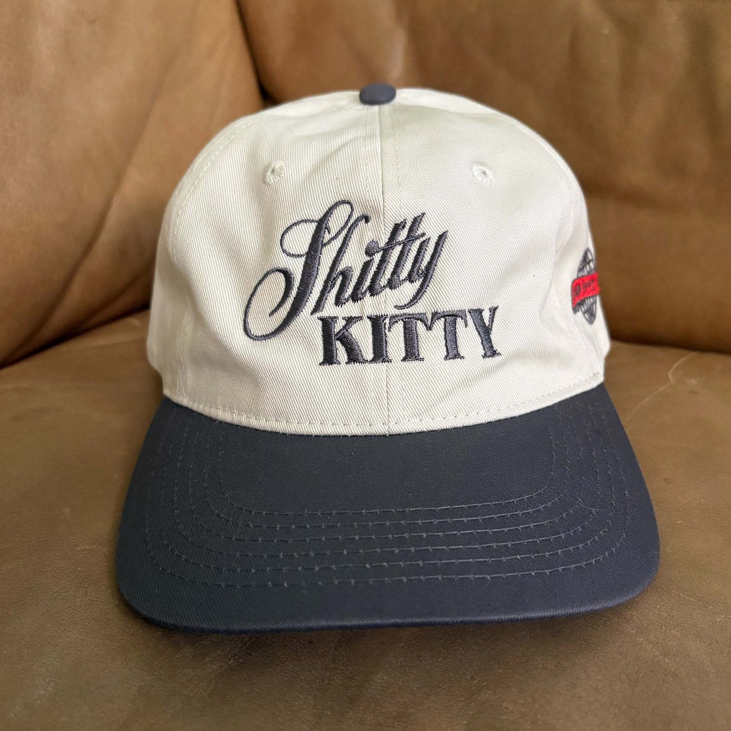 Shitty Kitty Retro Hat (Cream/Grey)