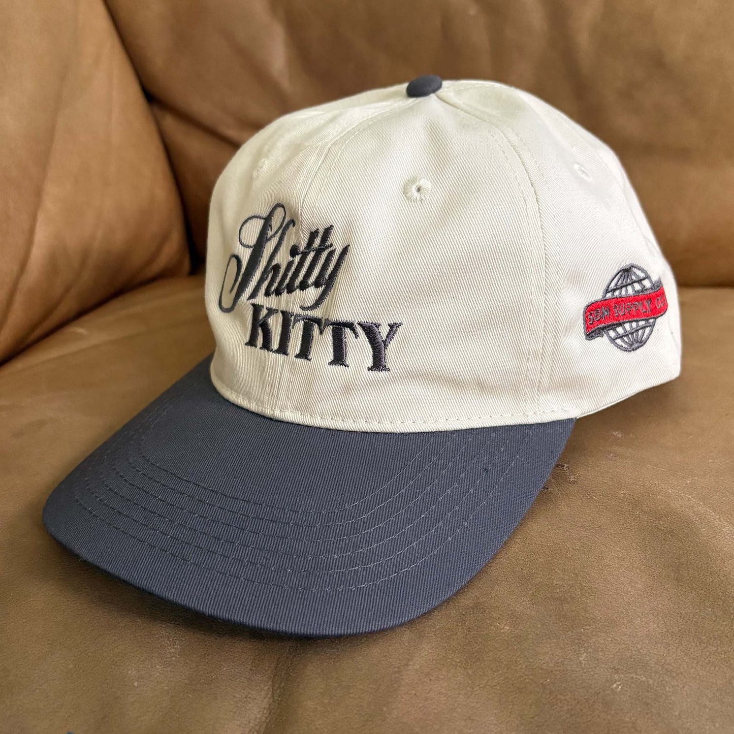 Shitty Kitty Retro Hat (Cream/Grey)