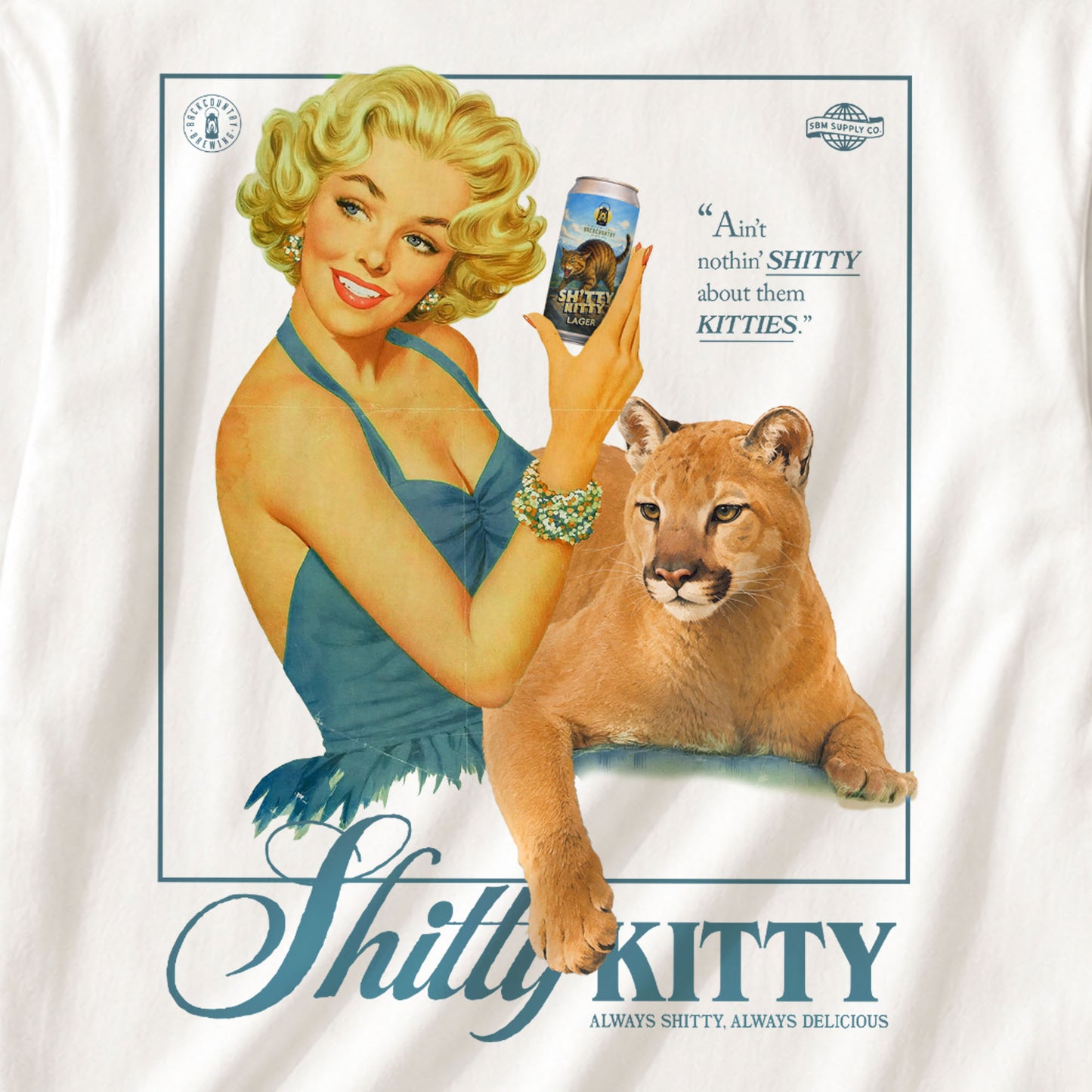 Shitty Kitty Pinup Girl Long Sleeve T-Shirt